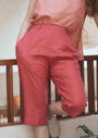 Linen High-Waisted Cropped Pants