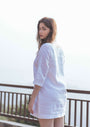 Linen Short Tunic Dress White